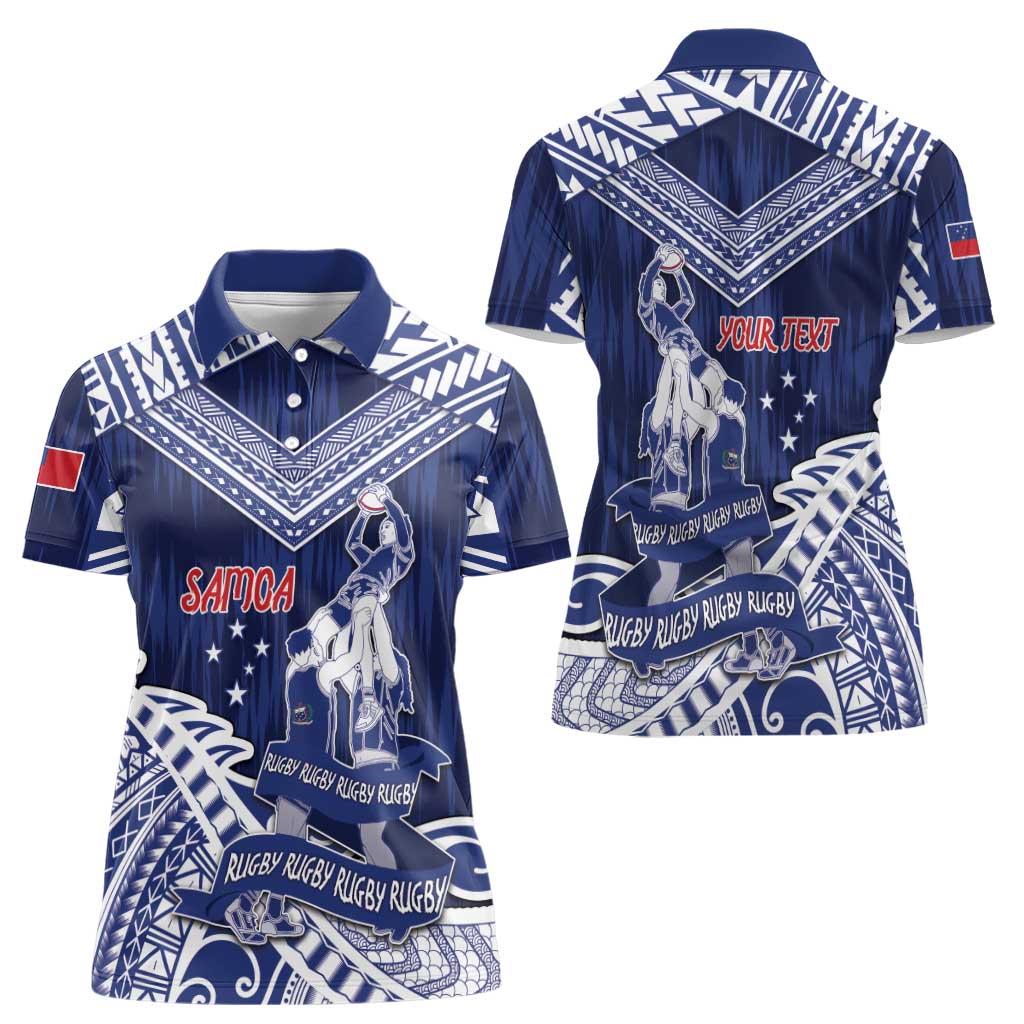 Personalised Samoa Rugby Women Polo Shirt Pacific Warrior Glory - Polynesian Pride