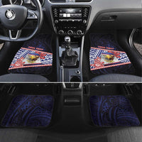 American Samoa Car Mats Bald Eagle With Polynesian Pattern - Polynesian Pride