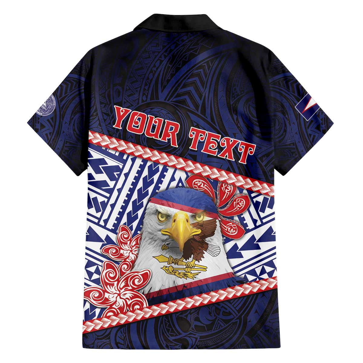 Personalized American Samoa Family Matching Off The Shoulder Long Sleeve Dress and Hawaiian Shirt Bald Eagle With Polynesian Pattern - Polynesian Pride