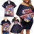 Personalized American Samoa Family Matching Off Shoulder Short Dress and Hawaiian Shirt Bald Eagle With Polynesian Pattern - Polynesian Pride