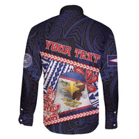 Personalized American Samoa Family Matching Tank Maxi Dress and Hawaiian Shirt Bald Eagle With Polynesian Pattern - Polynesian Pride