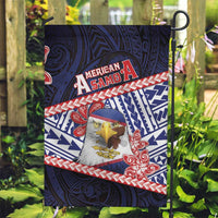 American Samoa Garden Flag Bald Eagle With Polynesian Pattern - Polynesian Pride