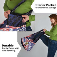 American Samoa Grocery Bag Bald Eagle With Polynesian Pattern - Polynesian Pride