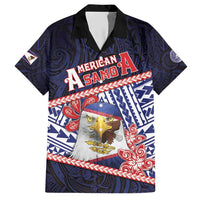 Personalized American Samoa Hawaiian Shirt Bald Eagle With Polynesian Pattern DT05 Navy - Polynesian Pride