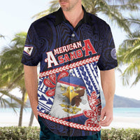 Personalized American Samoa Hawaiian Shirt Bald Eagle With Polynesian Pattern DT05 - Polynesian Pride