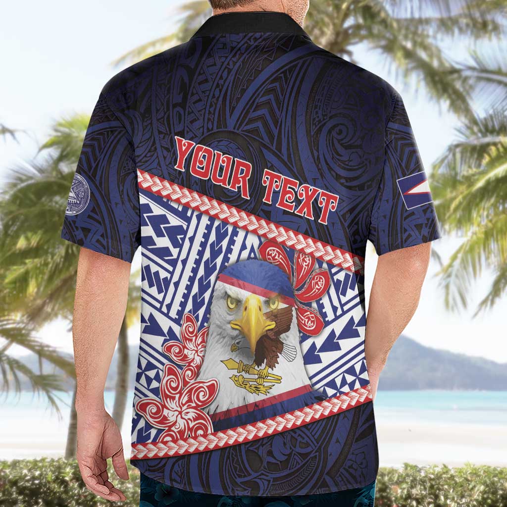 Personalized American Samoa Hawaiian Shirt Bald Eagle With Polynesian Pattern DT05 - Polynesian Pride