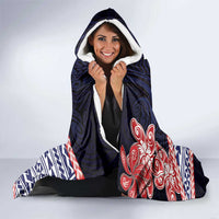 American Samoa Hooded Blanket Bald Eagle With Polynesian Pattern - Polynesian Pride