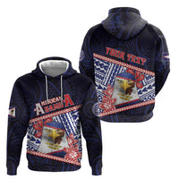 Personalized American Samoa Hoodie Bald Eagle With Polynesian Pattern - Polynesian Pride