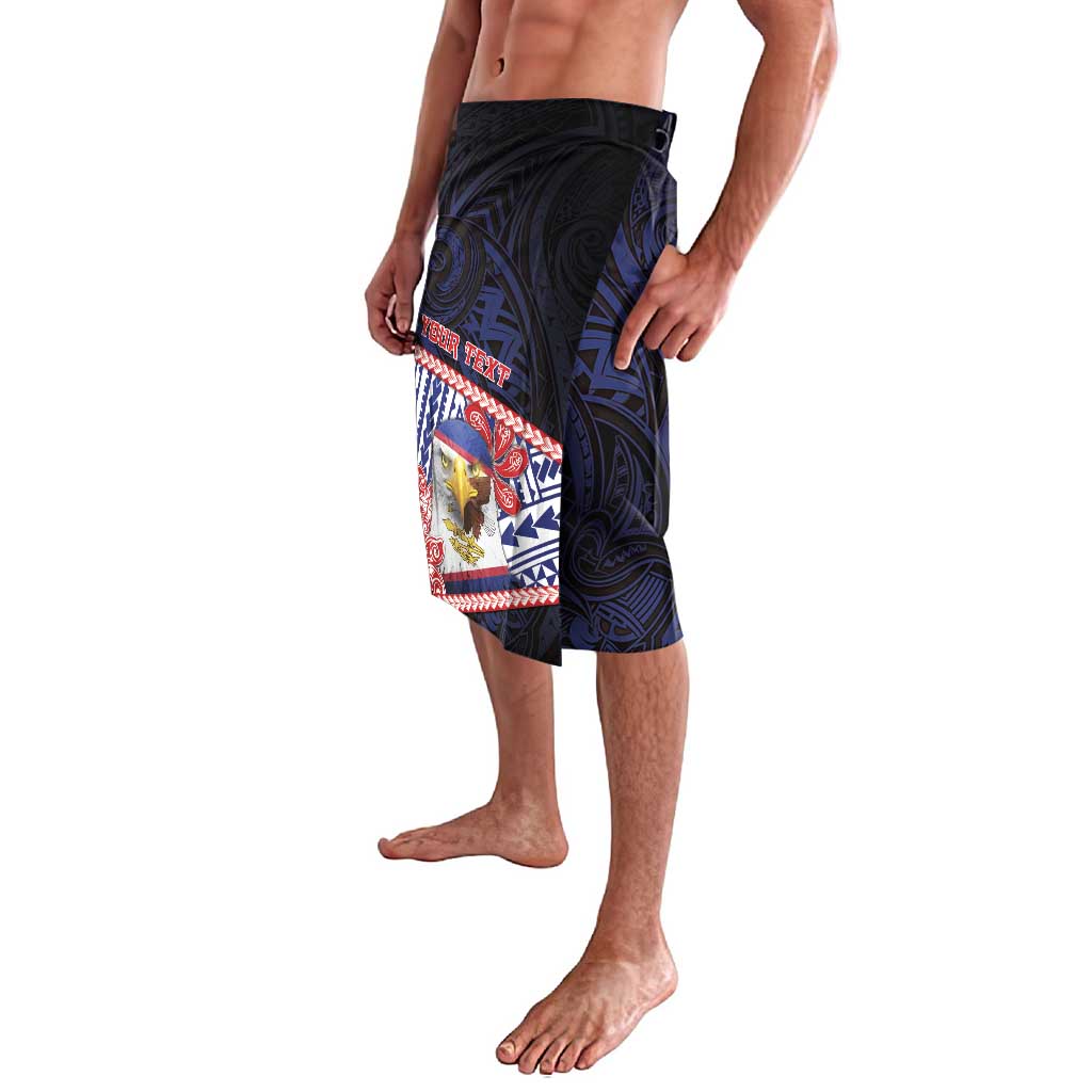 Personalized American Samoa Lavalava Bald Eagle With Polynesian Pattern - Polynesian Pride