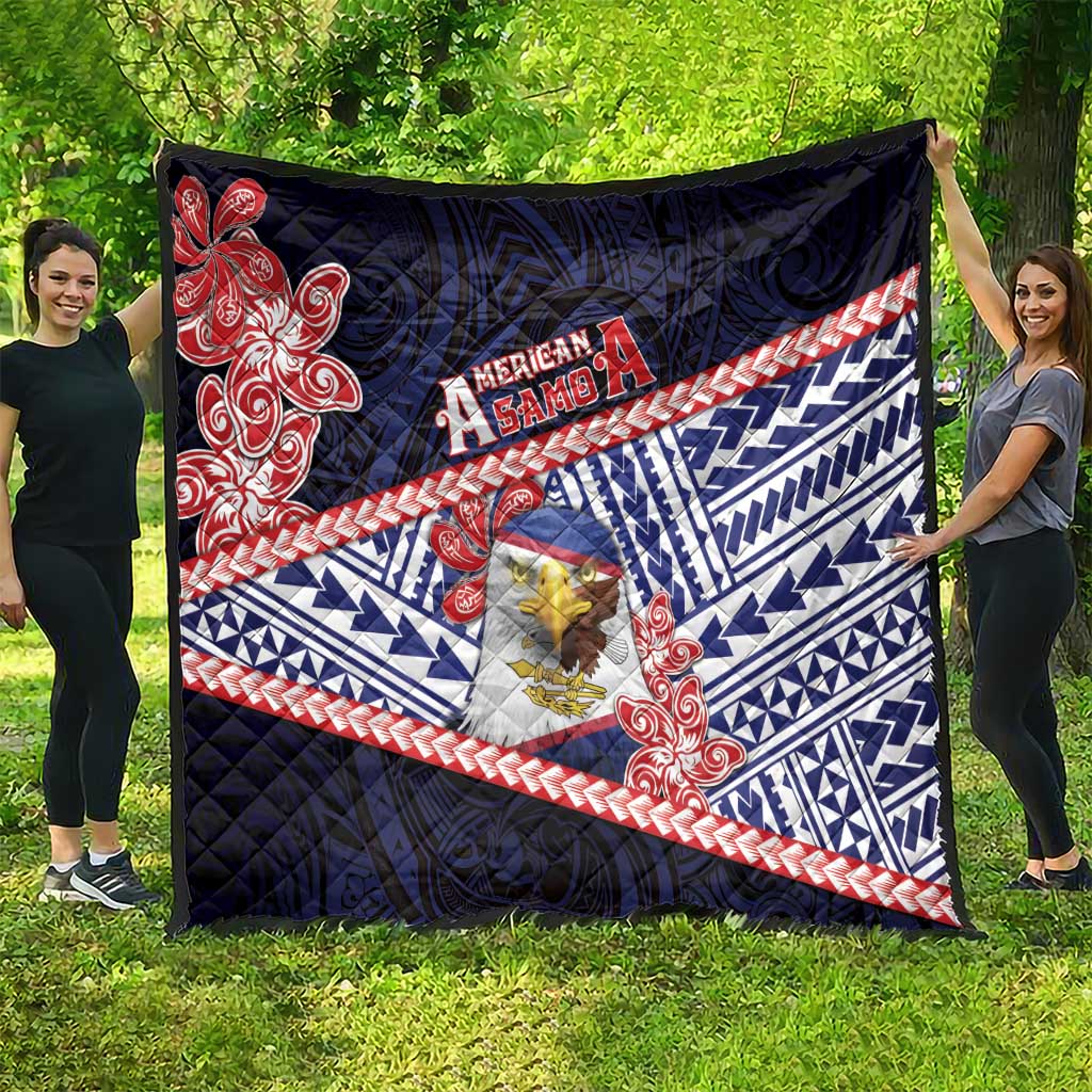 American Samoa Quilt Bald Eagle With Polynesian Pattern - Polynesian Pride