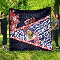 American Samoa Quilt Bald Eagle With Polynesian Pattern - Polynesian Pride