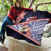American Samoa Quilt Bald Eagle With Polynesian Pattern - Polynesian Pride