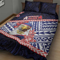 American Samoa Quilt Bed Set Bald Eagle With Polynesian Pattern - Polynesian Pride