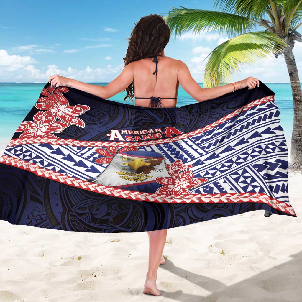 American Samoa Sarong Bald Eagle With Polynesian Pattern - Polynesian Pride