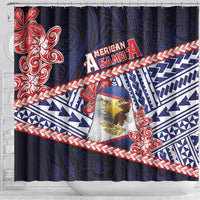 American Samoa Shower Curtain Bald Eagle With Polynesian Pattern - Polynesian Pride