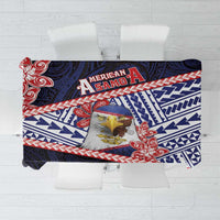 American Samoa Tablecloth Bald Eagle With Polynesian Pattern - Polynesian Pride