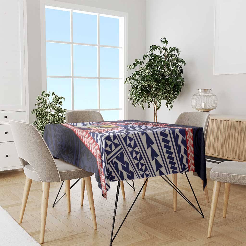 American Samoa Tablecloth Bald Eagle With Polynesian Pattern - Polynesian Pride