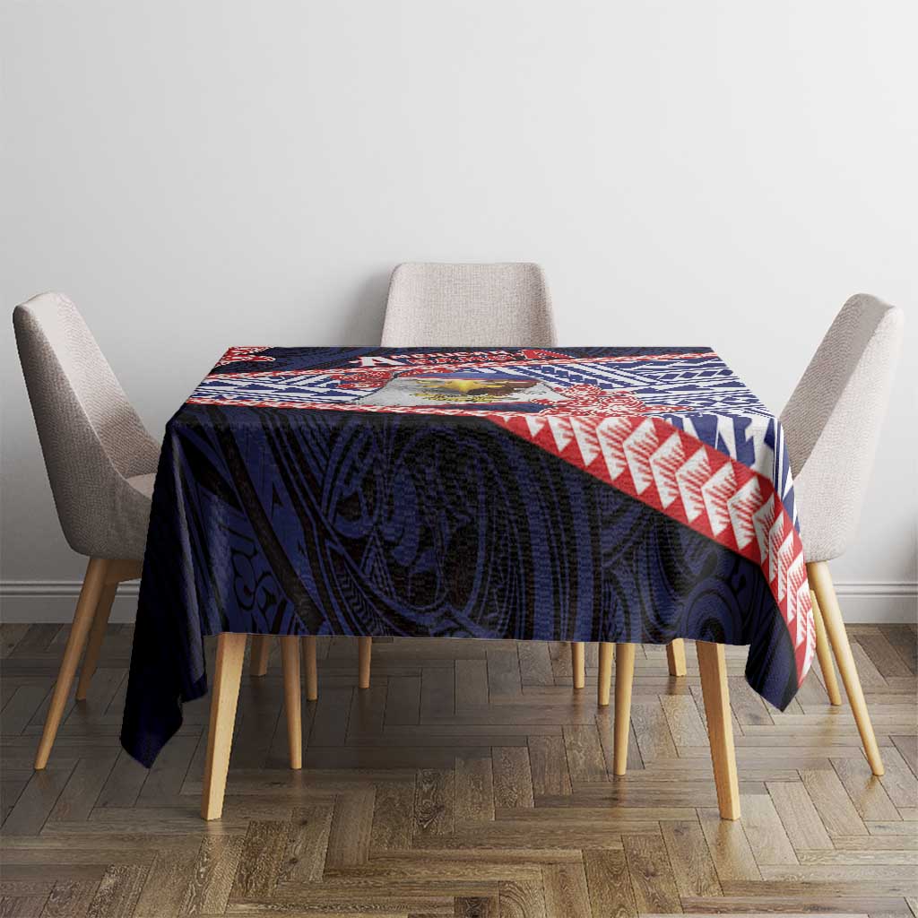 American Samoa Tablecloth Bald Eagle With Polynesian Pattern - Polynesian Pride