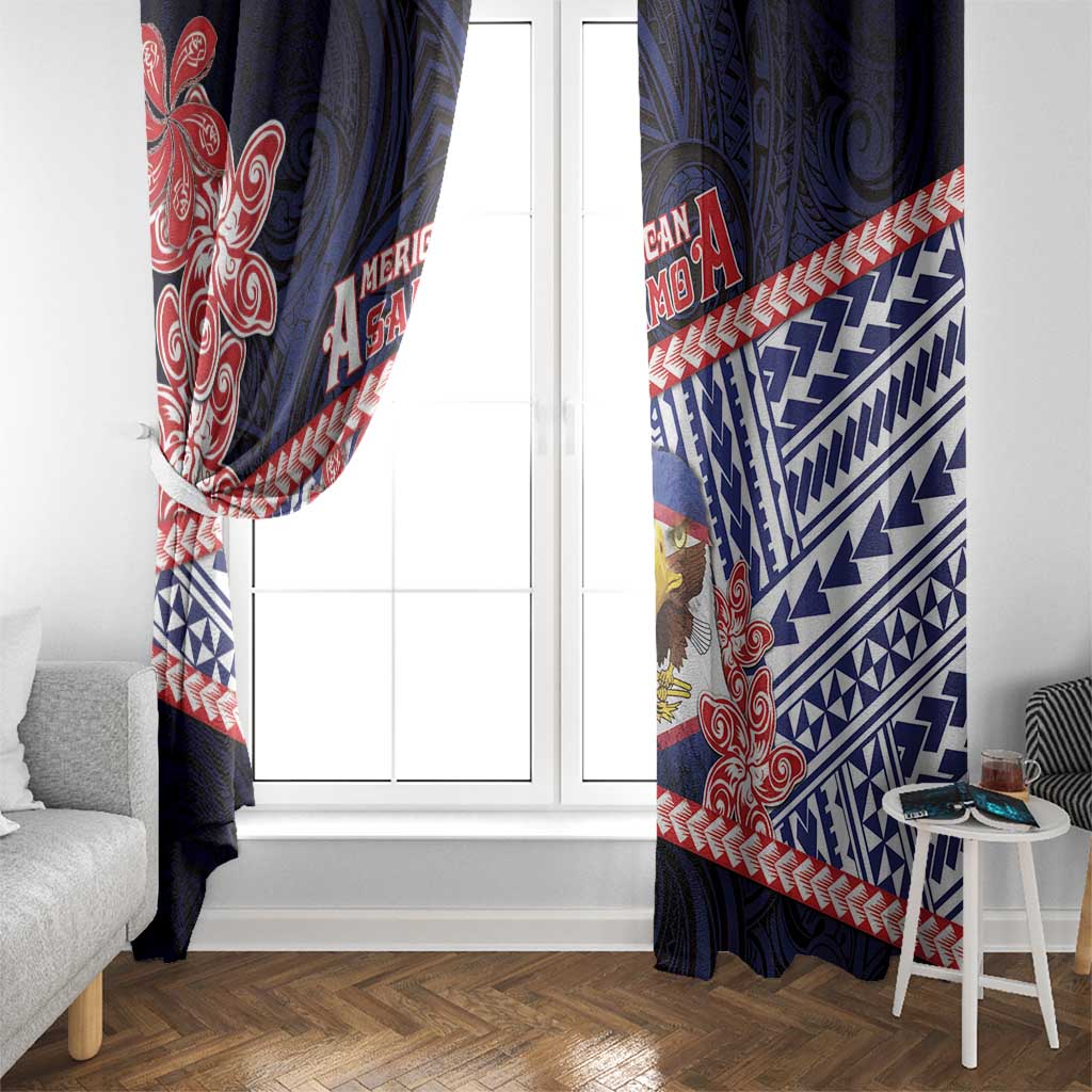 American Samoa Window Curtain Bald Eagle With Polynesian Pattern - Polynesian Pride