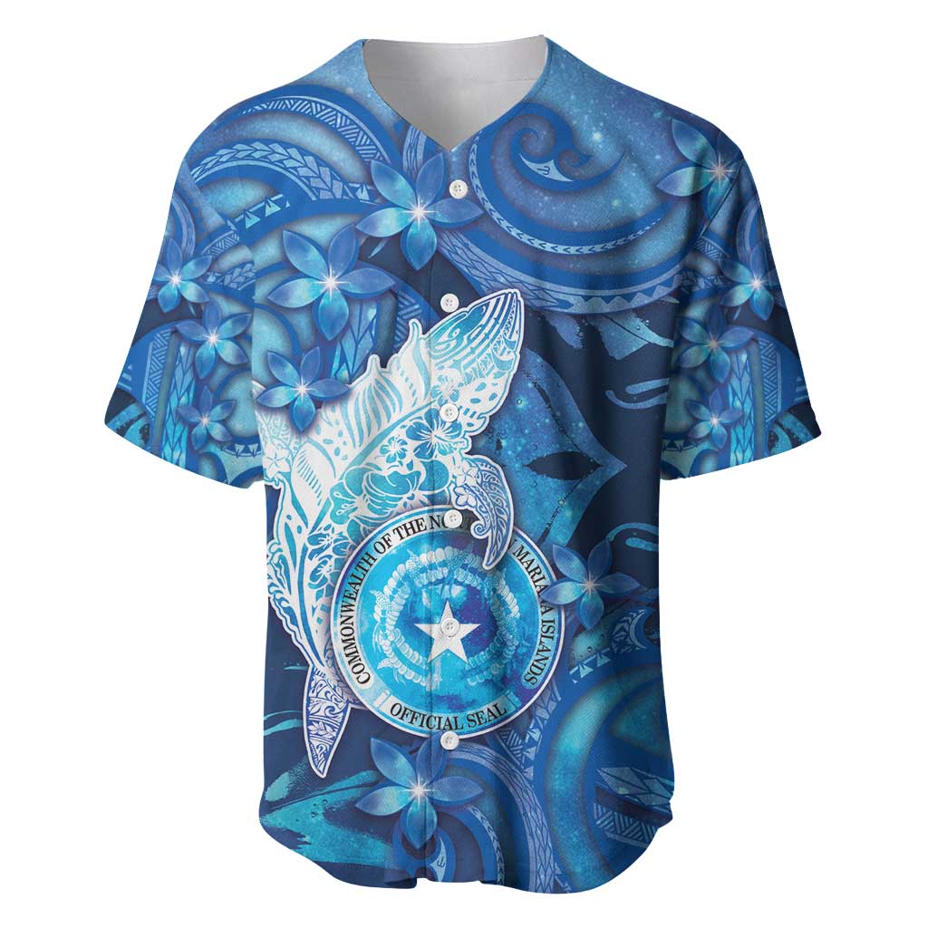 Personalised Northern Mariana Islands Baseball Jersey Galaxy Polynesian Shark Tattoo - Polynesian Pride