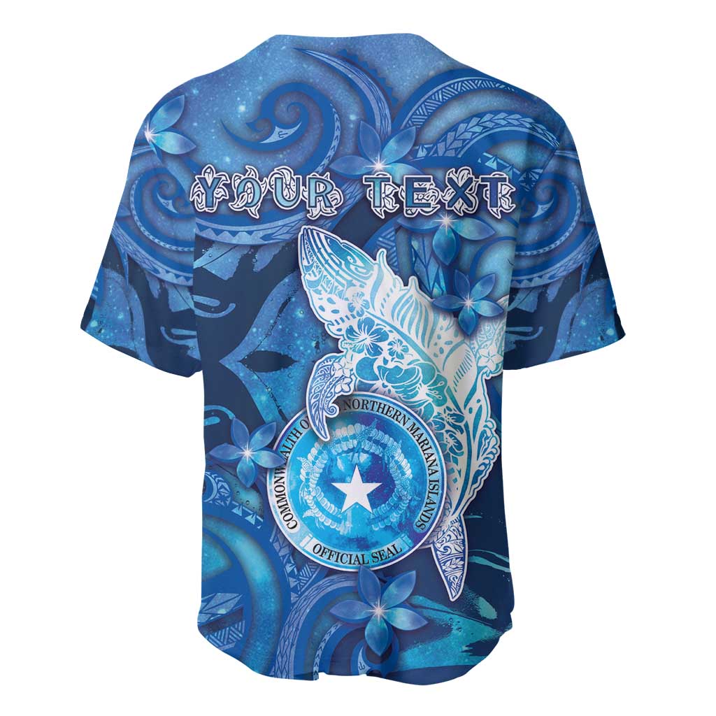 Personalised Northern Mariana Islands Baseball Jersey Galaxy Polynesian Shark Tattoo - Polynesian Pride