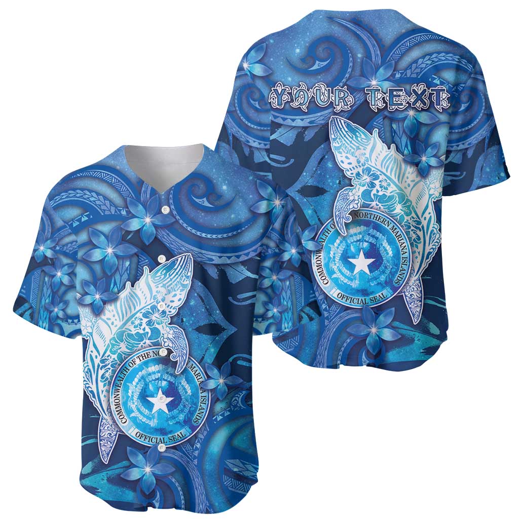 Personalised Northern Mariana Islands Baseball Jersey Galaxy Polynesian Shark Tattoo - Polynesian Pride