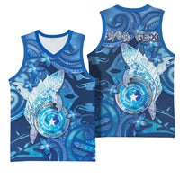Personalised Northern Mariana Islands Basketball Jersey Galaxy Polynesian Shark Tattoo DT05 - Polynesian Pride