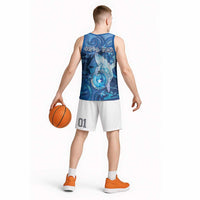 Personalised Northern Mariana Islands Basketball Jersey Galaxy Polynesian Shark Tattoo DT05 - Polynesian Pride