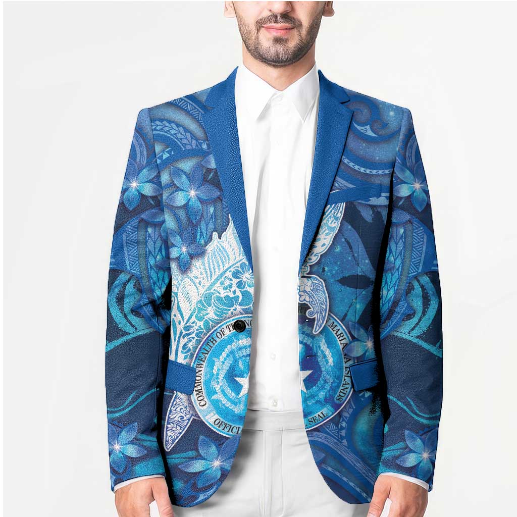 Personalised Northern Mariana Islands Blazer Galaxy Polynesian Shark Tattoo - Polynesian Pride