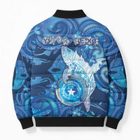 Personalised Northern Mariana Islands Bomber Puffer Jacket Galaxy Polynesian Shark Tattoo DT05 - Polynesian Pride