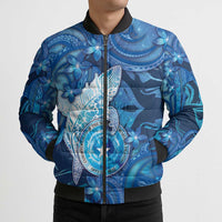 Personalised Northern Mariana Islands Bomber Puffer Jacket Galaxy Polynesian Shark Tattoo DT05 - Polynesian Pride