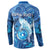 Personalised Northern Mariana Islands Button Sweatshirt Galaxy Polynesian Shark Tattoo - Polynesian Pride