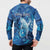 Personalised Northern Mariana Islands Button Sweatshirt Galaxy Polynesian Shark Tattoo - Polynesian Pride
