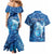 Personalised Northern Mariana Islands Couples Matching Mermaid Dress and Hawaiian Shirt Galaxy Polynesian Shark Tattoo - Polynesian Pride