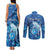 Personalised Northern Mariana Islands Couples Matching Tank Maxi Dress and Long Sleeve Button Shirt Galaxy Polynesian Shark Tattoo - Polynesian Pride