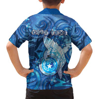 Personalised Northern Mariana Islands Family Matching Long Sleeve Bodycon Dress and Hawaiian Shirt Galaxy Polynesian Shark Tattoo - Polynesian Pride