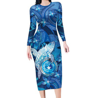 Personalised Northern Mariana Islands Family Matching Long Sleeve Bodycon Dress and Hawaiian Shirt Galaxy Polynesian Shark Tattoo - Polynesian Pride