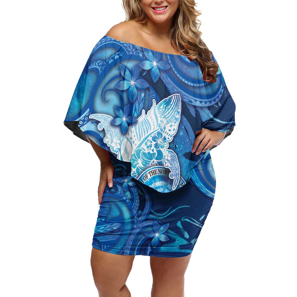 Personalised Northern Mariana Islands Family Matching Off Shoulder Short Dress and Hawaiian Shirt Galaxy Polynesian Shark Tattoo - Polynesian Pride