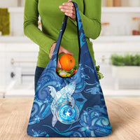 Northern Mariana Islands Grocery Bag Galaxy Polynesian Shark Tattoo - Polynesian Pride