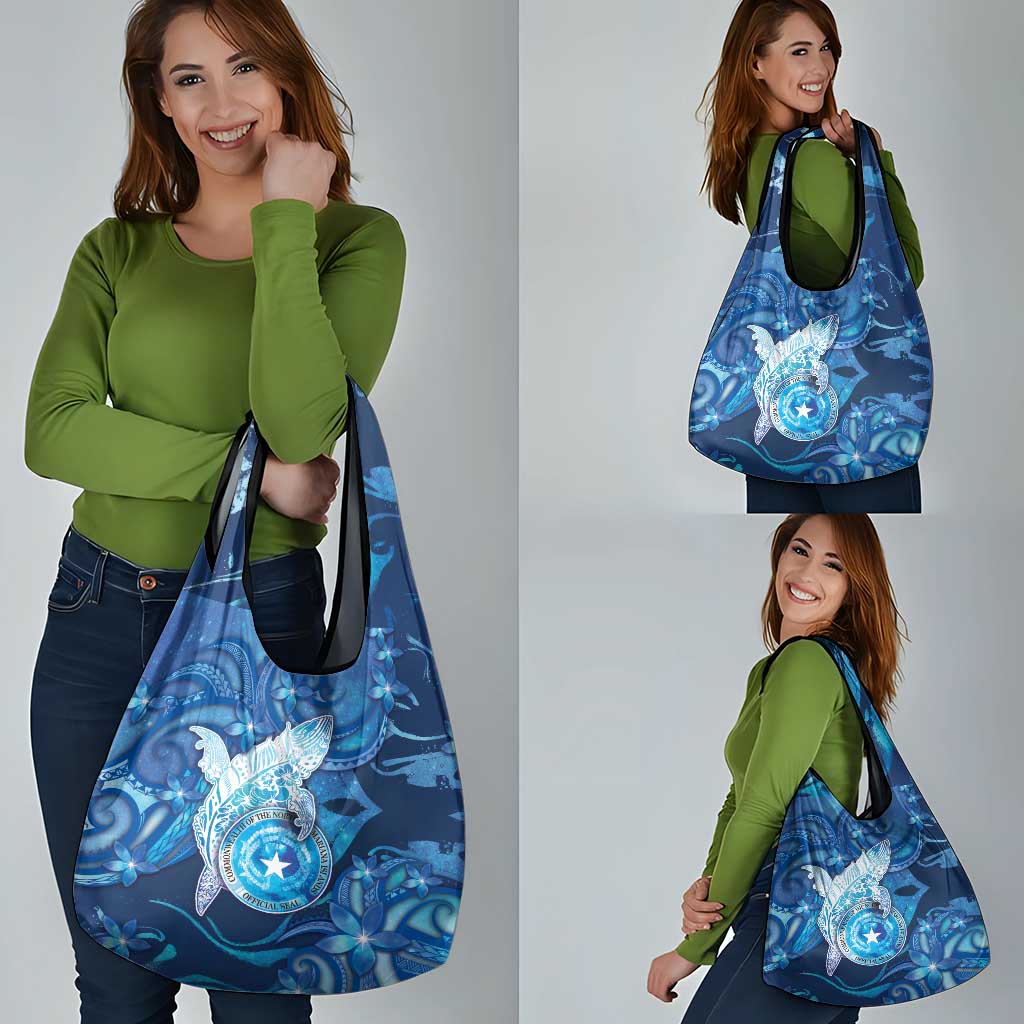 Northern Mariana Islands Grocery Bag Galaxy Polynesian Shark Tattoo - Polynesian Pride