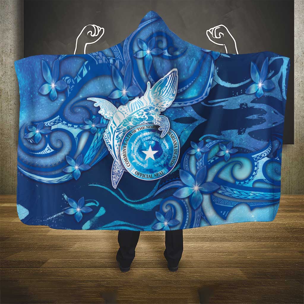 Northern Mariana Islands Hooded Blanket Galaxy Polynesian Shark Tattoo - Polynesian Pride