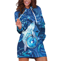 Personalised Northern Mariana Islands Hoodie Dress Galaxy Polynesian Shark Tattoo DT05 Blue - Polynesian Pride