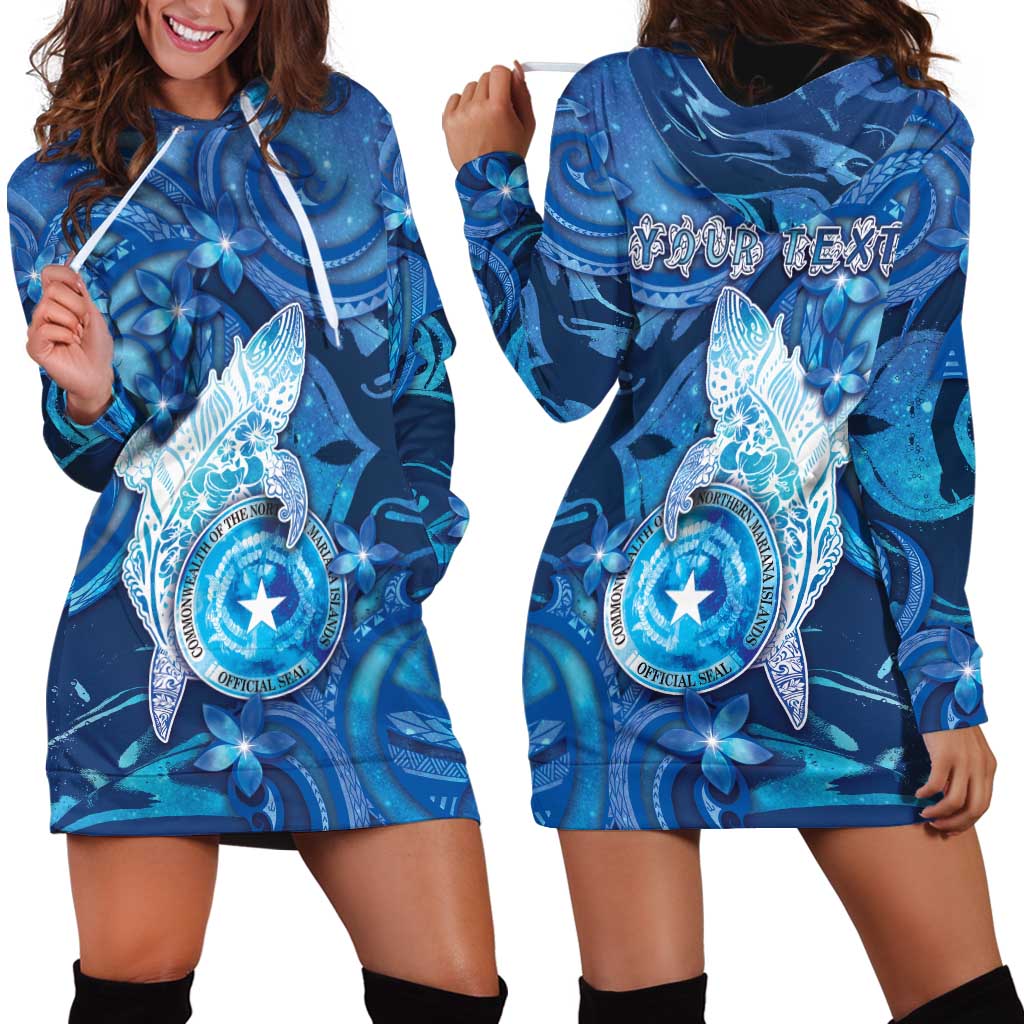 Personalised Northern Mariana Islands Hoodie Dress Galaxy Polynesian Shark Tattoo DT05 - Polynesian Pride