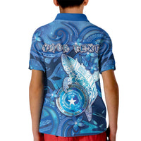 Personalised Northern Mariana Islands Kid Polo Shirt Galaxy Polynesian Shark Tattoo DT05 - Polynesian Pride