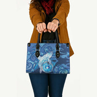 Northern Mariana Islands Leather Bag Galaxy Polynesian Shark Tattoo - Polynesian Pride