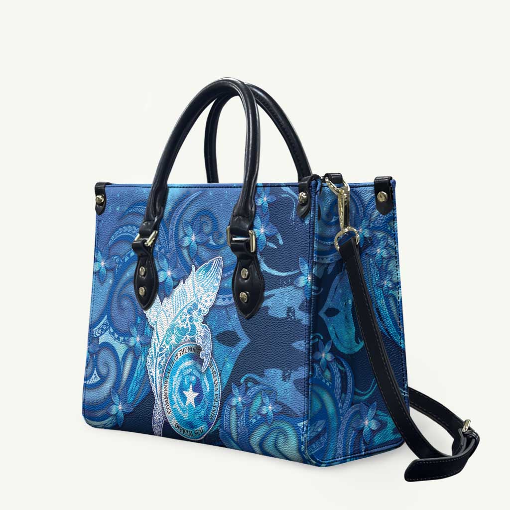 Northern Mariana Islands Leather Bag Galaxy Polynesian Shark Tattoo - Polynesian Pride