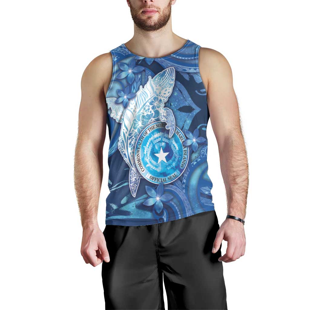 Personalised Northern Mariana Islands Men Tank Top Galaxy Polynesian Shark Tattoo DT05 - Polynesian Pride
