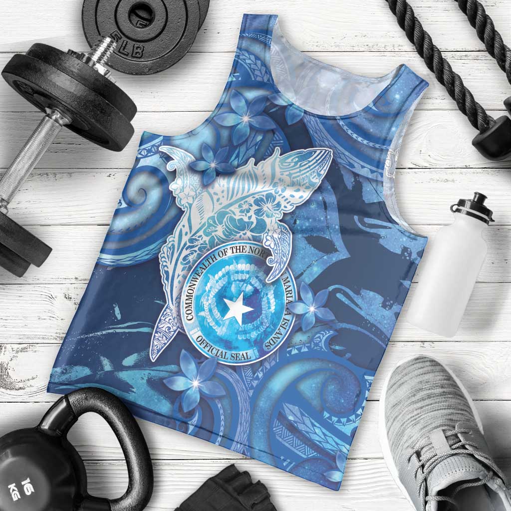 Personalised Northern Mariana Islands Men Tank Top Galaxy Polynesian Shark Tattoo DT05 - Polynesian Pride
