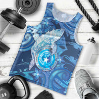 Personalised Northern Mariana Islands Men Tank Top Galaxy Polynesian Shark Tattoo DT05 - Polynesian Pride