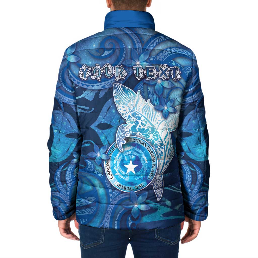 Personalised Northern Mariana Islands Padded Jacket Galaxy Polynesian Shark Tattoo DT05 - Polynesian Pride